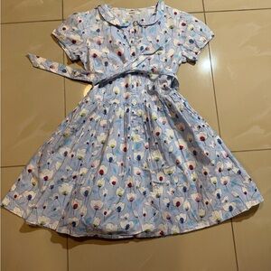 Balabala Floral Tie Waist Button Front Dress Petite Women’s Small